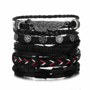 Leather Bracelets Set